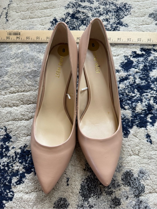 Nine West Shoes - Nine West Blush Pink Pointed-Toe Leather Pumps